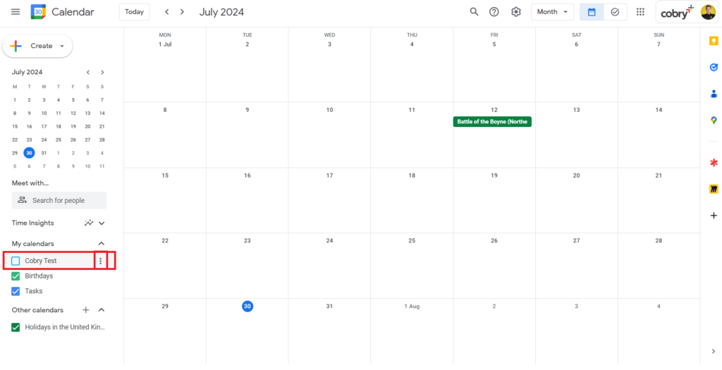 Finding where to share google calendar